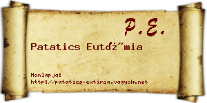Patatics Eutímia névjegykártya